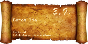 Beros Ida névjegykártya